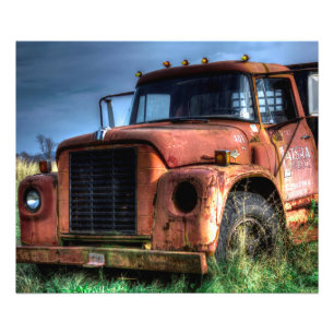 Antique Red Internationell Pickupare Lastbil Fototryck