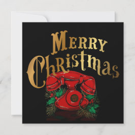 Antique Red jultelefon Julkort