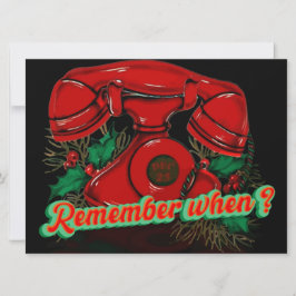 Antique Red jultelefon Julkort