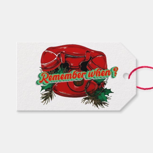 Antique Red-jultelefon, koordinering Presentetikett (Framsidan (Horisontell))