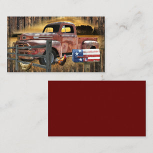 Antique Red Lastbil Vintage Red Lastbil Farm Lastb Visitkort
