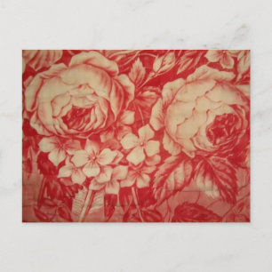 Antique Red Toile Vykort
