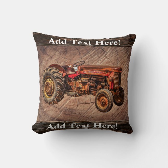 Antique Red Tractor Dekorativ kudde (Framsida)