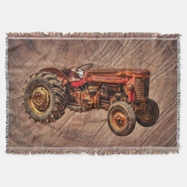 Antique Red Tractor Filt (Framsidan)