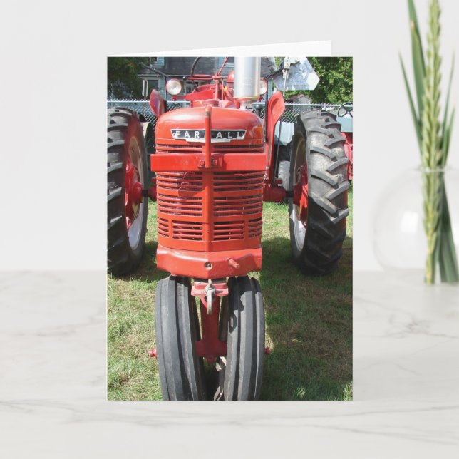Antique Red Tractor Kort (Framsida)