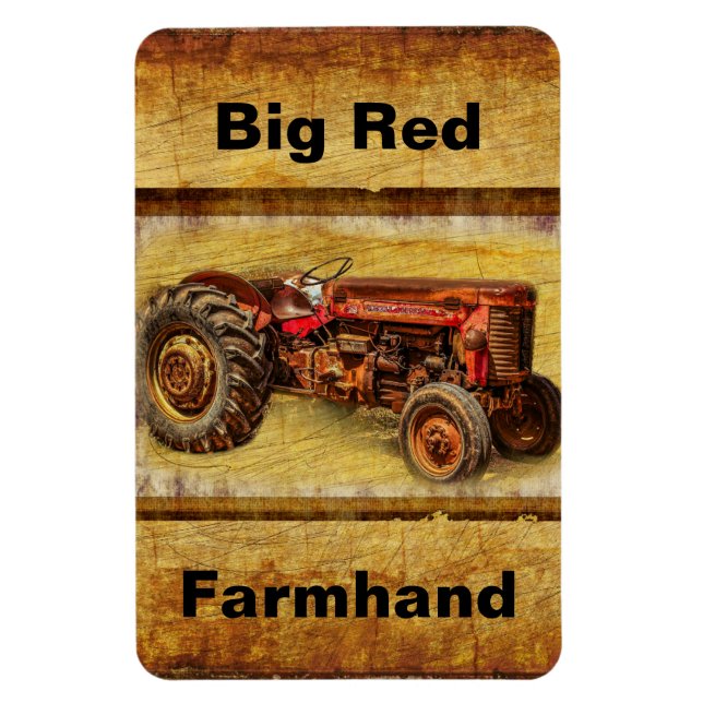 Antique Red Tractor Magnet (Vertikal)