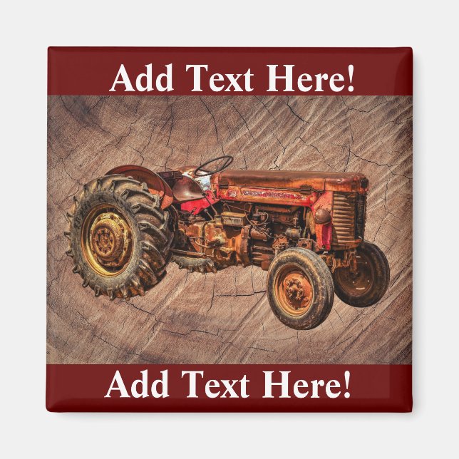 Antique Red Tractor Magnet (Framsidan)
