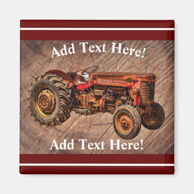 Antique Red Tractor Magnet (Framsidan)