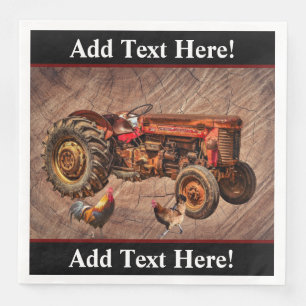 Antique Red Tractor Papper Dinner Napkins Pappersservett
