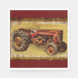 Antique Red Tractor Pappersservett
