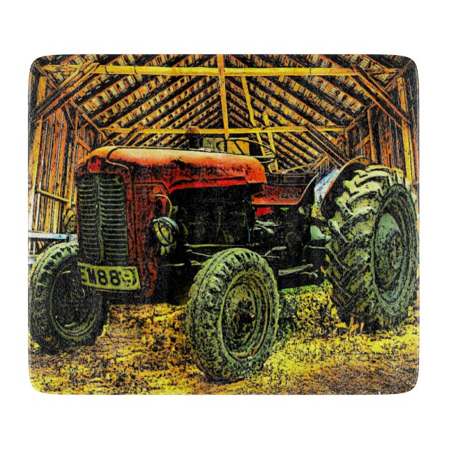 Antique Red Tractor Rustic Barn (Framsidan)