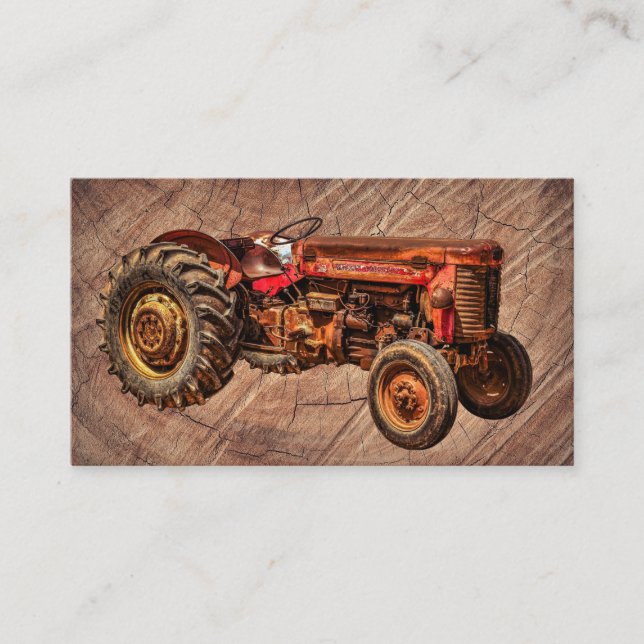 Antique Red Tractor Visitkort (Framsida)