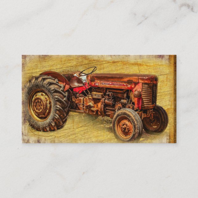 Antique Red Tractor Visitkort (Framsida)