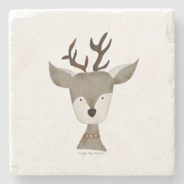 Antique Reindeer Marbel Trivet Stenunderlägg (Framsidan)