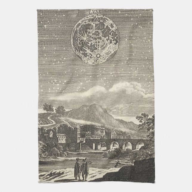 Antique Renaissance Era Måne efter Allain Mallet Kökshandduk (Vertikal)