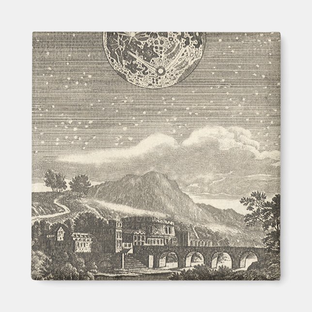 Antique Renaissance Era Måne efter Allain Mallet Magnet (Framsidan)