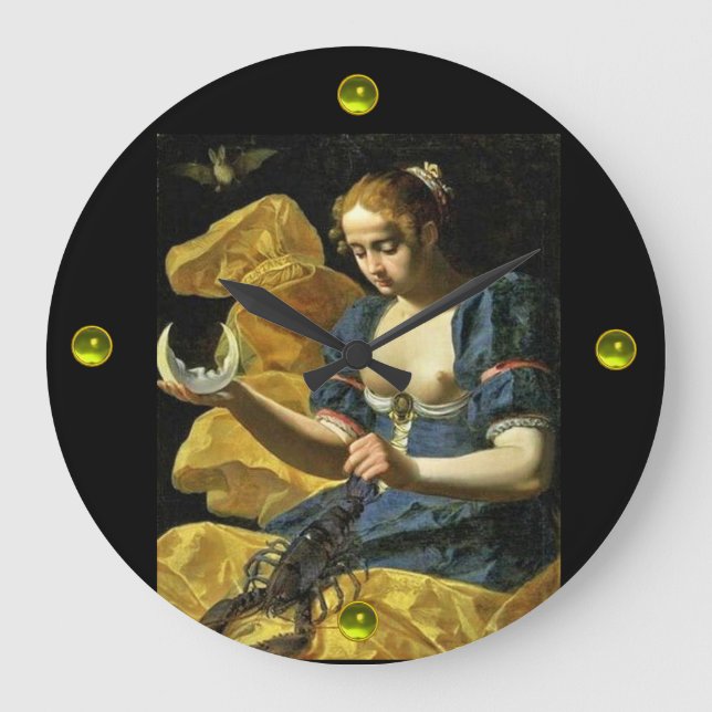 ANTIQUE RENAISSANCE MÅL 18/MÅNE STOR KLOCKA (Framsida)