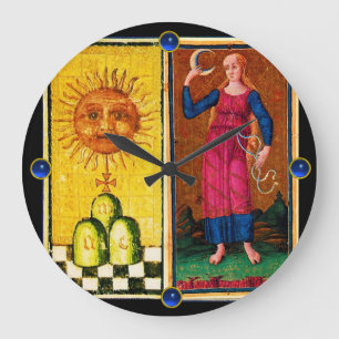 ANTIQUE RENAISSANCE MÅL /SOL OCH MÅNE STOR KLOCKA