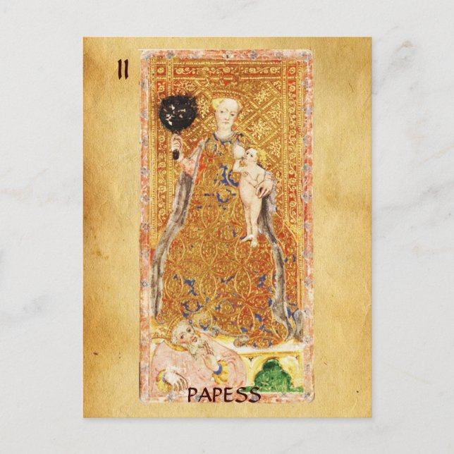 ANTIQUE RENAISSANCE TAROOT 2 / PAPESS (CHARITY) VYKORT (Framsida)