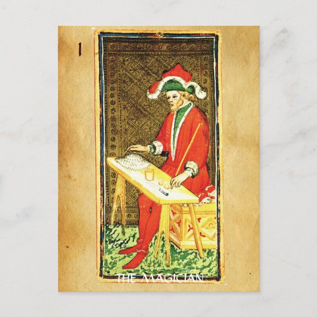 ANTIQUE RENAISSANCE TAROT 1 / MAGICIAN VYKORT (Framsida)