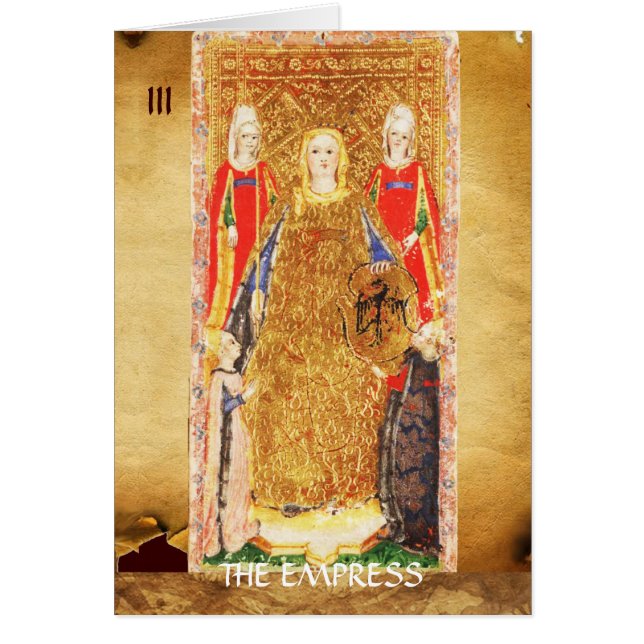 ANTIQUE RENAISSANCE TAROT 3 / EMPRESS HÄLSNINGSKORT (Framsidan)