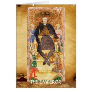 ANTIQUE RENAISSANCE TAROT 4 / EMPEROR HÄLSNINGSKORT