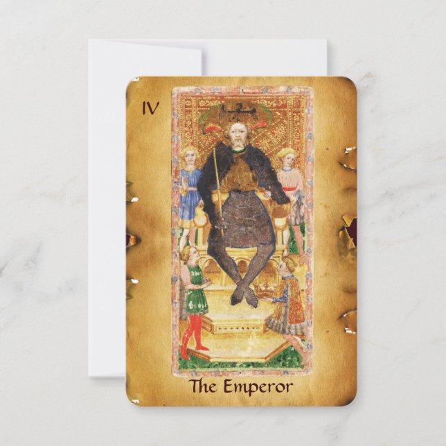 ANTIQUE RENAISSANCE TAROT 4 / EMPEROR MEDDELANDE (Framsida)
