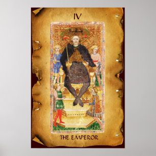 ANTIQUE RENAISSANCE TAROT 4 / EMPEROR POSTER