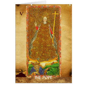 ANTIQUE RENAISSANCE TAROT 5 / POPE HÄLSNINGSKORT