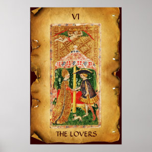ANTIQUE RENAISSANCE TAROT 6 / ÄLSKARE POSTER