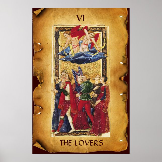 ANTIQUE RENAISSANCE TAROT 6 / ÄLSKARE POSTER (Framsidan)
