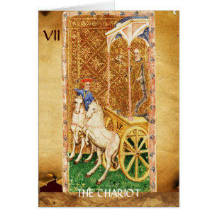ANTIQUE RENAISSANCE TAROT 7 / CHARIOT HÄLSNINGSKORT