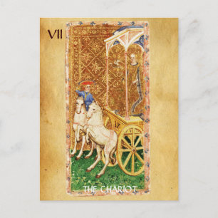 ANTIQUE RENAISSANCE TAROT 7 / CHARIOT VYKORT