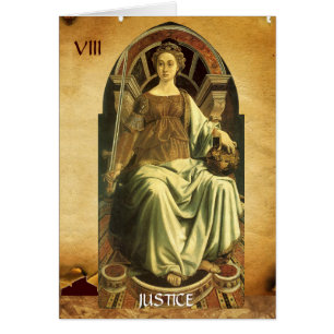 ANTIQUE RENAISSANCE TAROT 8/JUSTICE HÄLSNINGSKORT