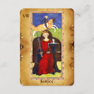 ANTIQUE RENAISSANCE TAROT 8/JUSTICE MEDDELANDE