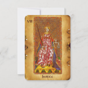 ANTIQUE RENAISSANCE TAROT 8/JUSTICE MEDDELANDE