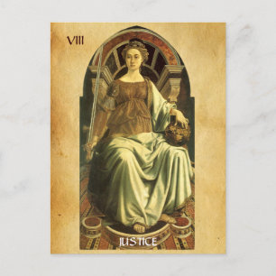 ANTIQUE RENAISSANCE TAROT 8/ JUSTICE VYKORT