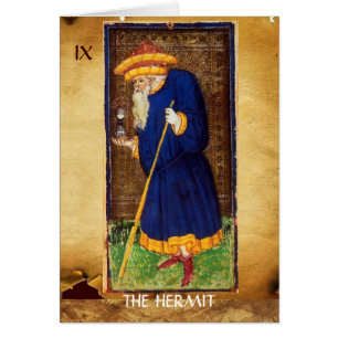 ANTIQUE RENAISSANCE TAROT 9 / HERMIT HÄLSNINGSKORT