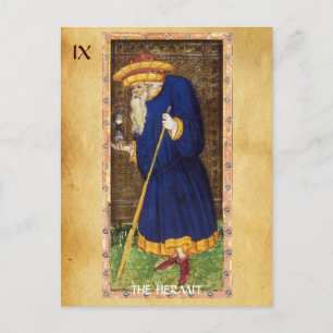 ANTIQUE RENAISSANCE TAROT 9 / HERMIT VYKORT