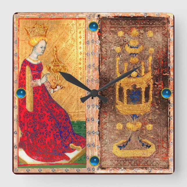 ANTIQUE RENAISSANCE TAROT/ACE OCH QUE OF KOPP FYRKANTIG KLOCKA (Framsida)