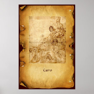 ANTIQUE RENAISSANCE TAROT/CHARIOT POSTER