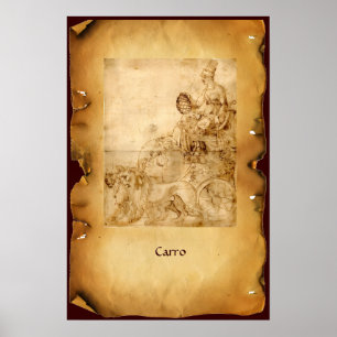 ANTIQUE RENAISSANCE TAROT/CHARIOT POSTER