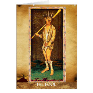 ANTIQUE RENAISSANCE TAROT/FOOL HÄLSNINGSKORT