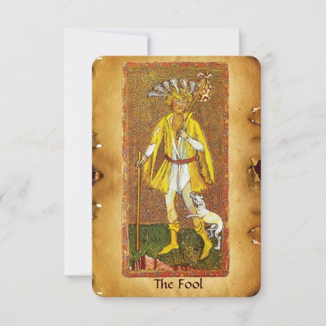 ANTIQUE RENAISSANCE TAROT/FOOL MEDDELANDE (Framsida)