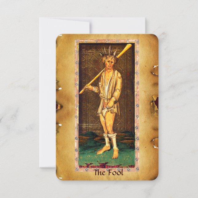 ANTIQUE RENAISSANCE TAROT/FOOL MEDDELANDE (Framsida)