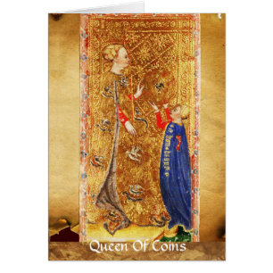 ANTIQUE RENAISSANCE TAROT/KUNG OCH QUEEN MYNT HÄLSNINGSKORT