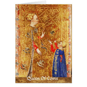 ANTIQUE RENAISSANCE TAROT/ QUEEN OF MYNT HÄLSNINGSKORT