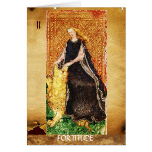 ANTIQUE RENAISSANCE TAROT THE FORTITUDE- STRENGHT HÄLSNINGSKORT