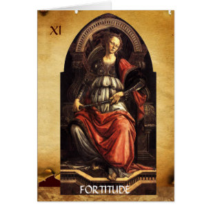 ANTIQUE RENAISSANCE TAROT THE FORTITUDE- STRENGHT HÄLSNINGSKORT