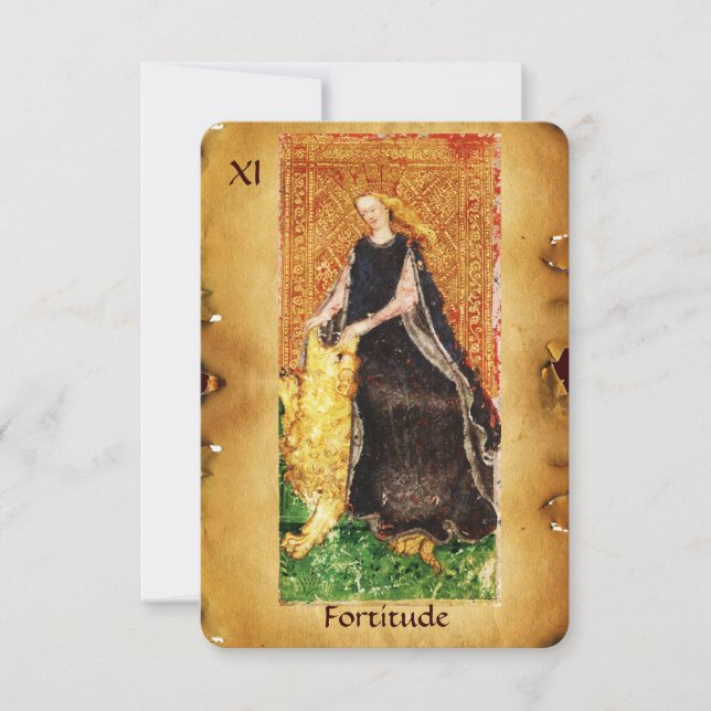 ANTIQUE RENAISSANCE TAROT THE FORTITUDE- STRENGHT MEDDELANDE (Framsida)